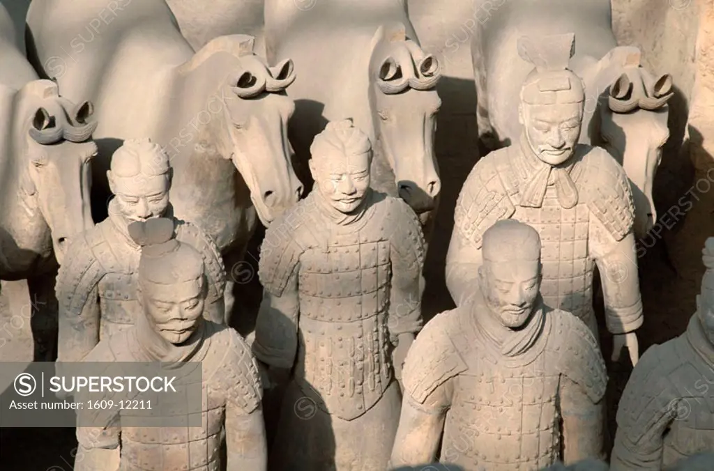 Terracotta Warriors / Terracotta Army / Life Sized Warriors & Horses / Qin Dynasty, Xian, Shaanxi Province, China