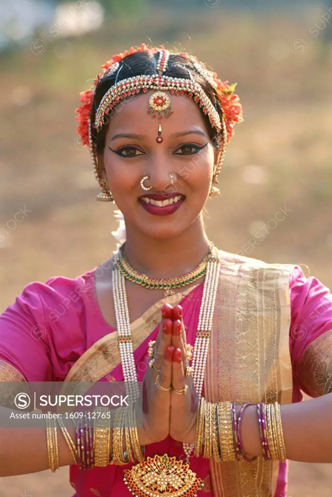 Female Dancer / Woman Dressed in Traditional Costume, Mumbai (Bombay), Maharastra, India