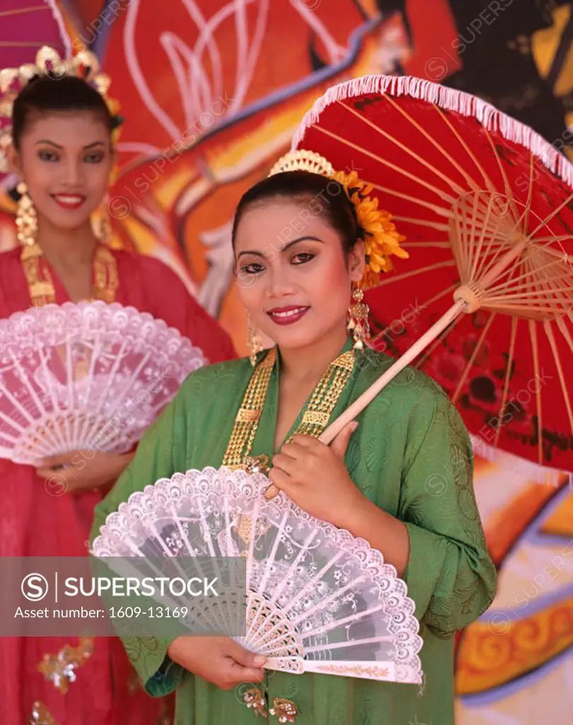 Women Dressed in Malay Traditional Costume, Kuala Lumpur, Malaysia