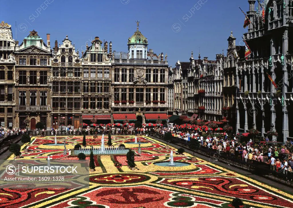 Flower display, Grand Place, Brussels, Belgium