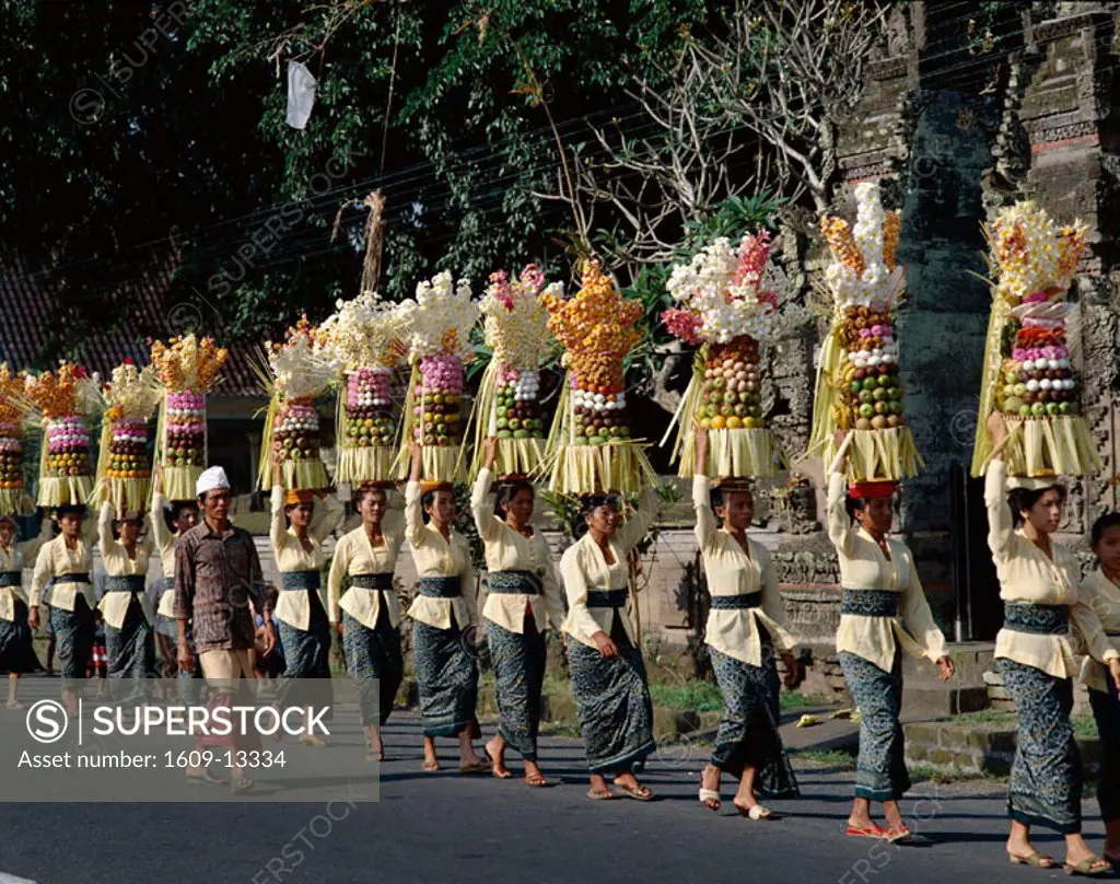 Women Carrying Offerings to Temple Festival (Odalan), Bali, Indonesia