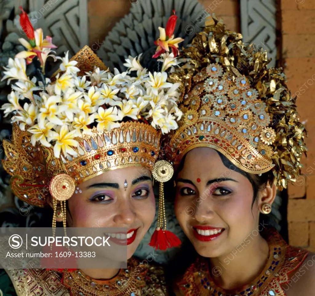 Legong Dancers / Women Dressed in Traditional Dancing Costume / Portrait, Bali, Indonesia