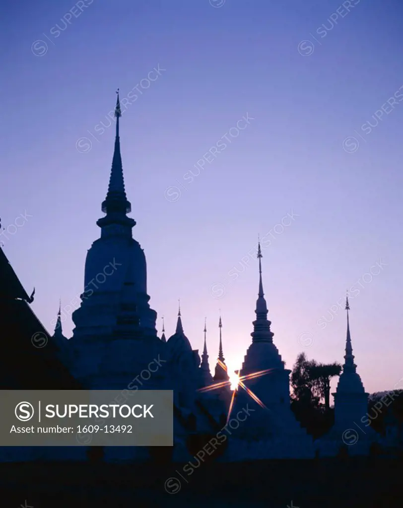Wat Suan Dok / Chedis at Sunset, Chiang Mai, Thailand