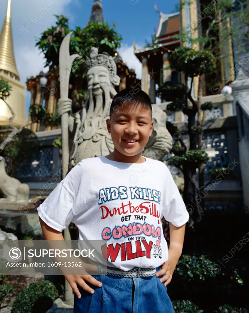 Boy Wearing AIDS Awareness T.shirt, Thailand