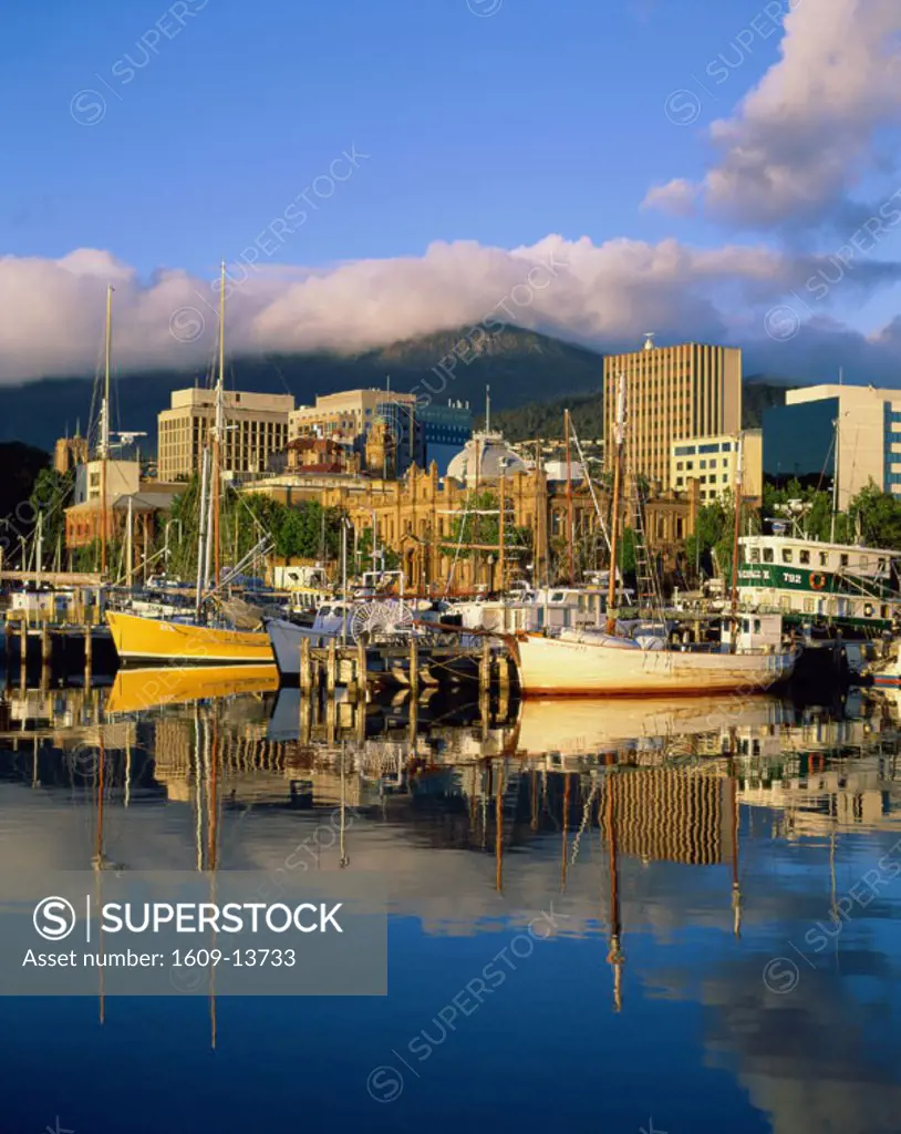 Victoria Dock & City Skyline, Hobart, Tasmania, Australia