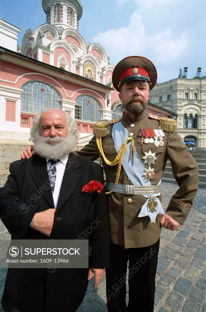 Red Square / Karl Marx & Nicholas II Impersonators, Moscow, Russia