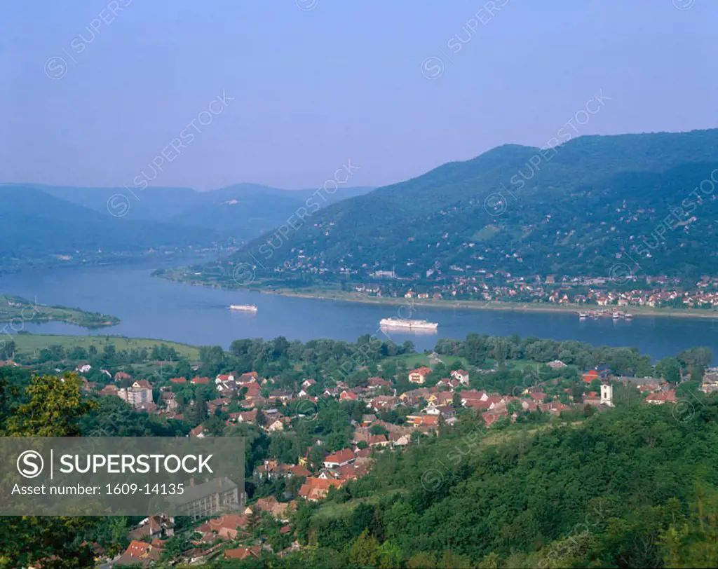 Town View & Danube River, Visegrad, Danube Bend, Hungary