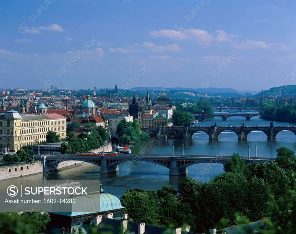 Vltava / Bridges over the River Vltava, Prague, Czech Republic