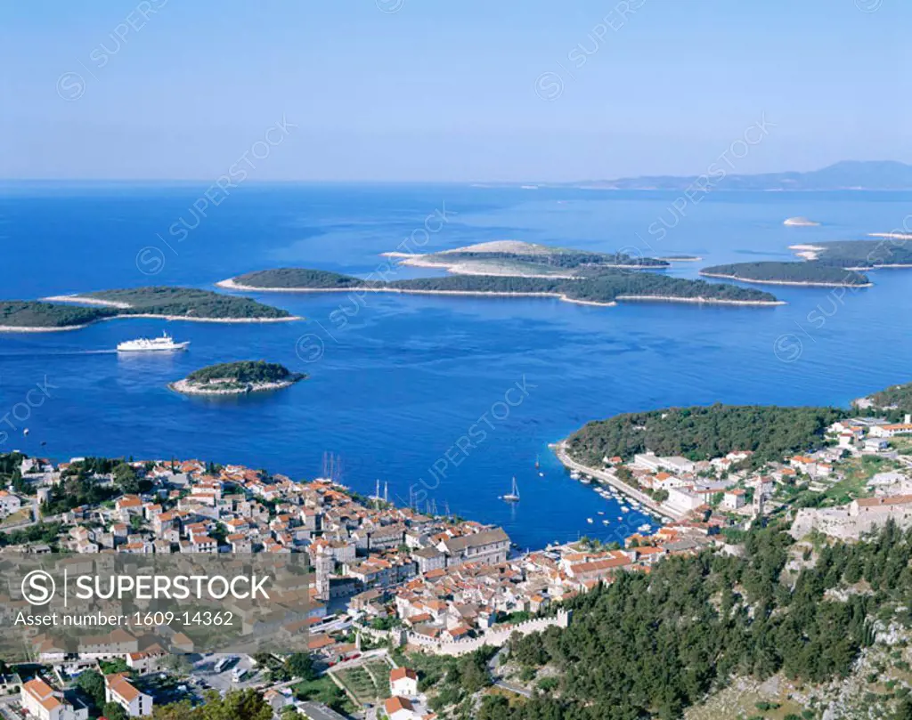 Hvar Island / Town Skyline & Harbour, Hvar, Adriactic Islands, Croatia