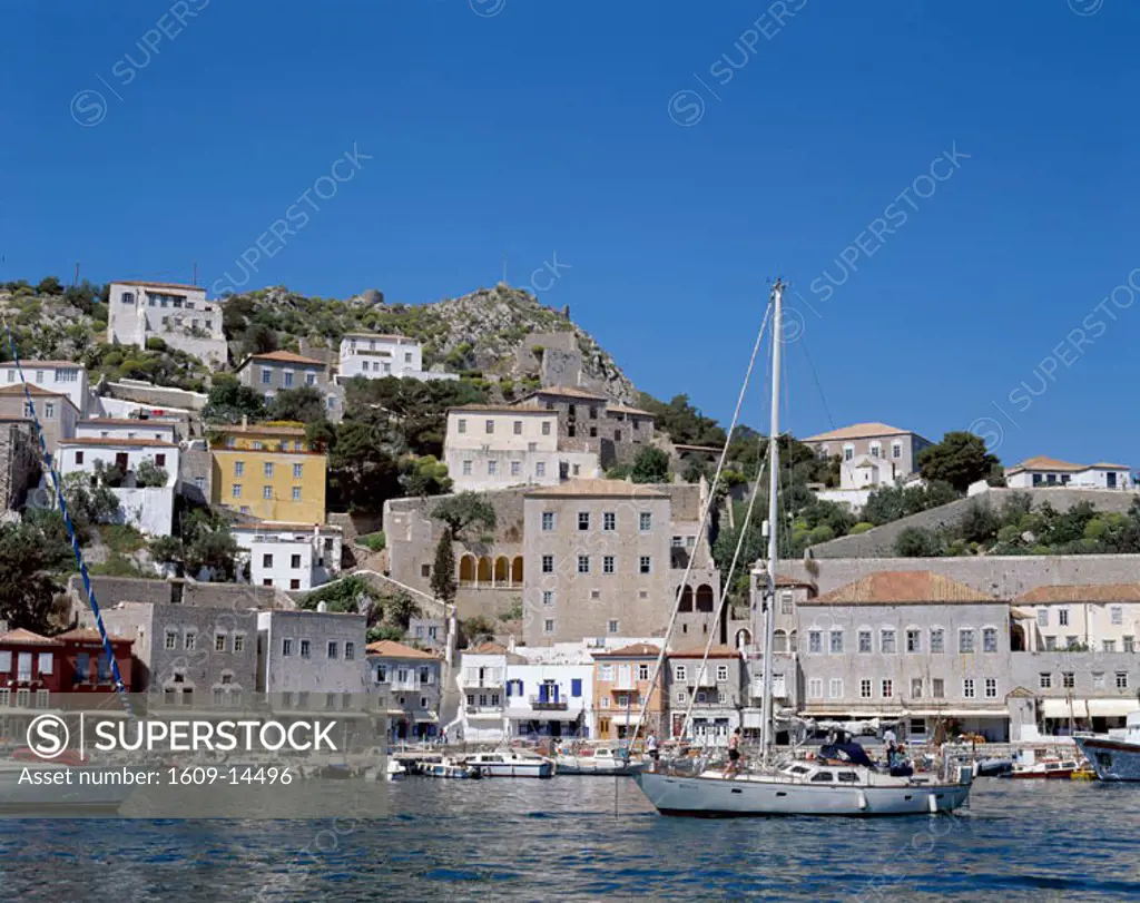 Town View & Harbour, Hydra (Ydra), Argo-Saronic Islands, Greece