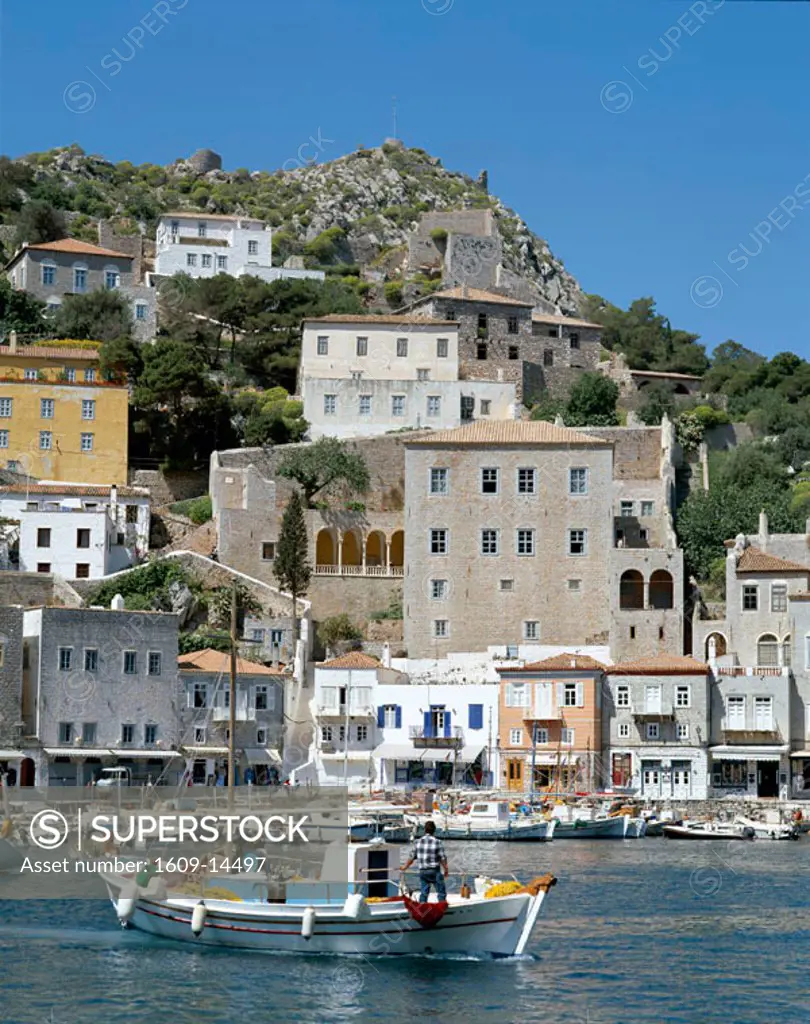 Town View & Harbour, Hydra (Ydra), Argo-Saronic Islands, Greece