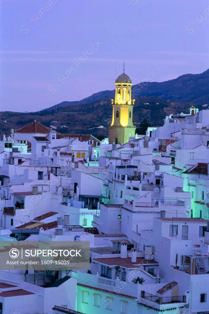 The White Villages / Pueblos Blancos / Night View, Competa, Andalusia, Spain