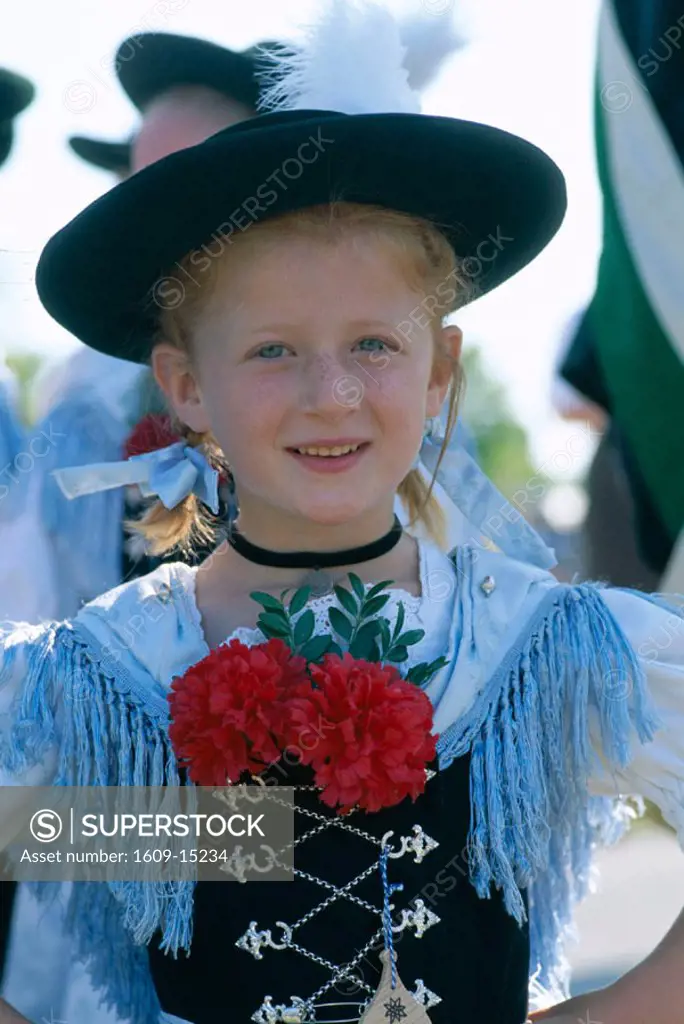 Baverian Festival / Girl in Baverian Costume / Dress, Rosenheim, Baveria, Germany