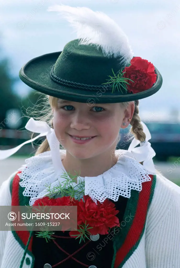 Baverian Festival / Girl in Baverian Costume / Dress, Rosenheim, Baveria, Germany