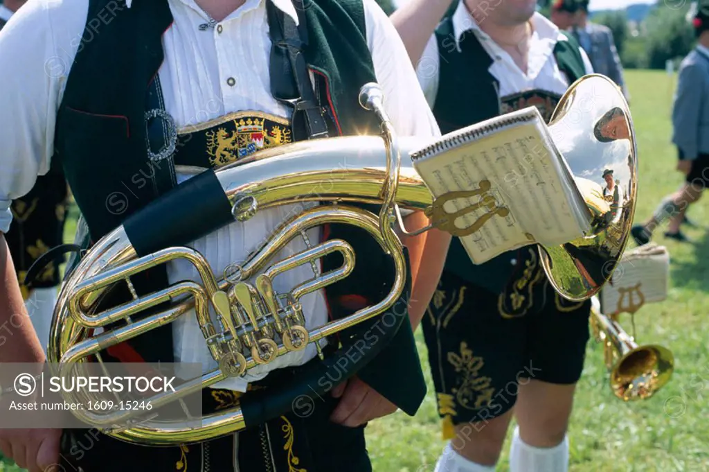 Baverian Festival / Marching Brass Band / Detail of Brass Horn, Rosenheim, Baveria, Germany