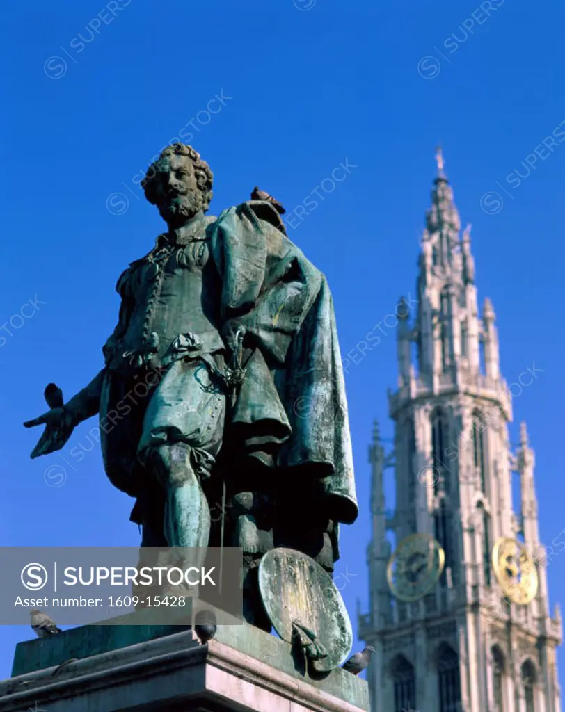 Rubens Statue, Antwerp, Eastern Flanders, Belgium