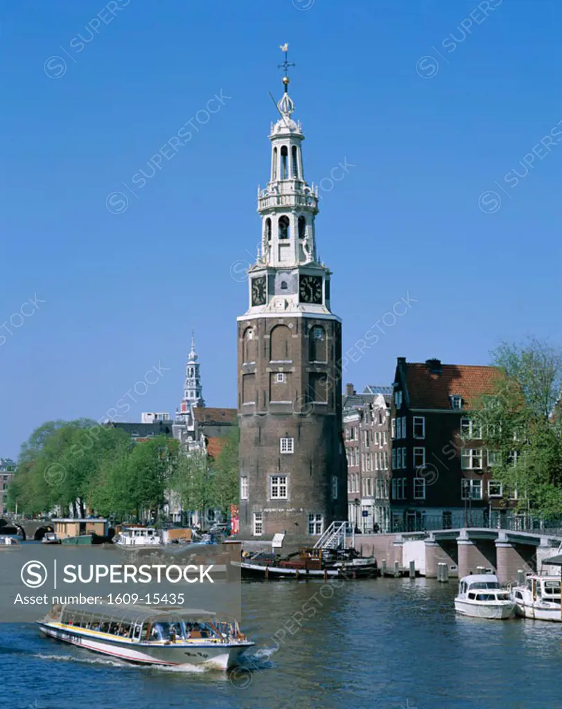 Montelbaanstoren & Canal Tour Boats, Amsterdam, Holland (Netherlands)