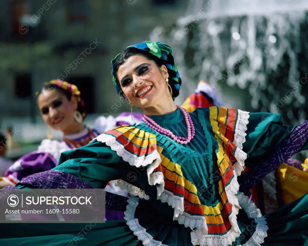 Woman Dressed in Traditional Costume / Dancing, Guadalajara, Mexico