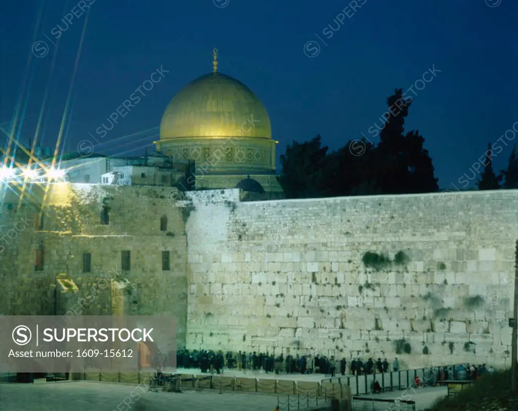 Jewish Quarter / Western Wall (Wailing Wall) & Dome of the Rock / Night View, Jerusalem, Israel