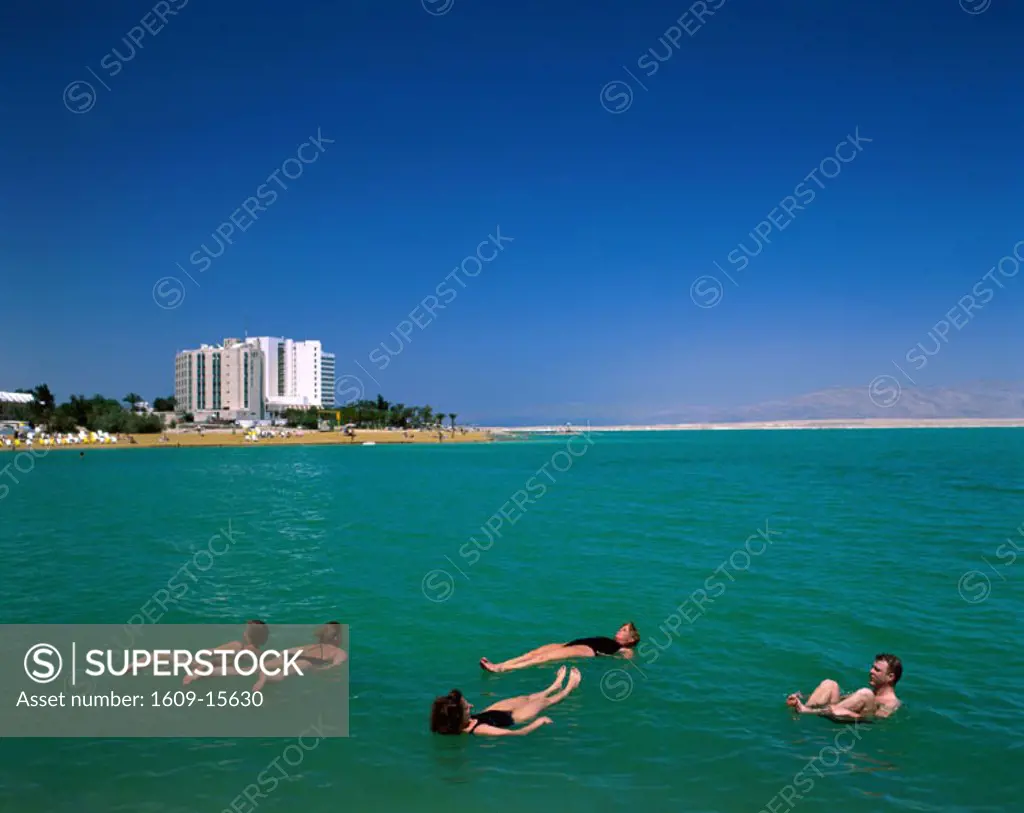People / Tourists Floating in the Dead Sea, Ein Gedi, Dead Sea, Israel