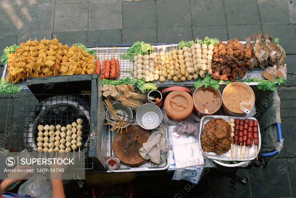 Thailand, Bangkok, Typical Street Food Stall Display