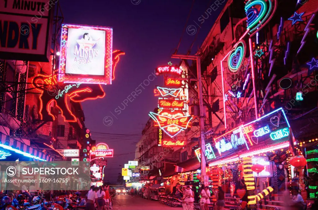 Thailand, Pattaya, Pattaya Beach Nightlights