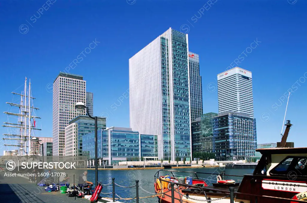 England, London, Docklands, People Fishing at Docklands