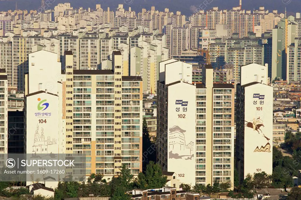 Korea, Seoul, Suwon, Typical Apartment Blocks