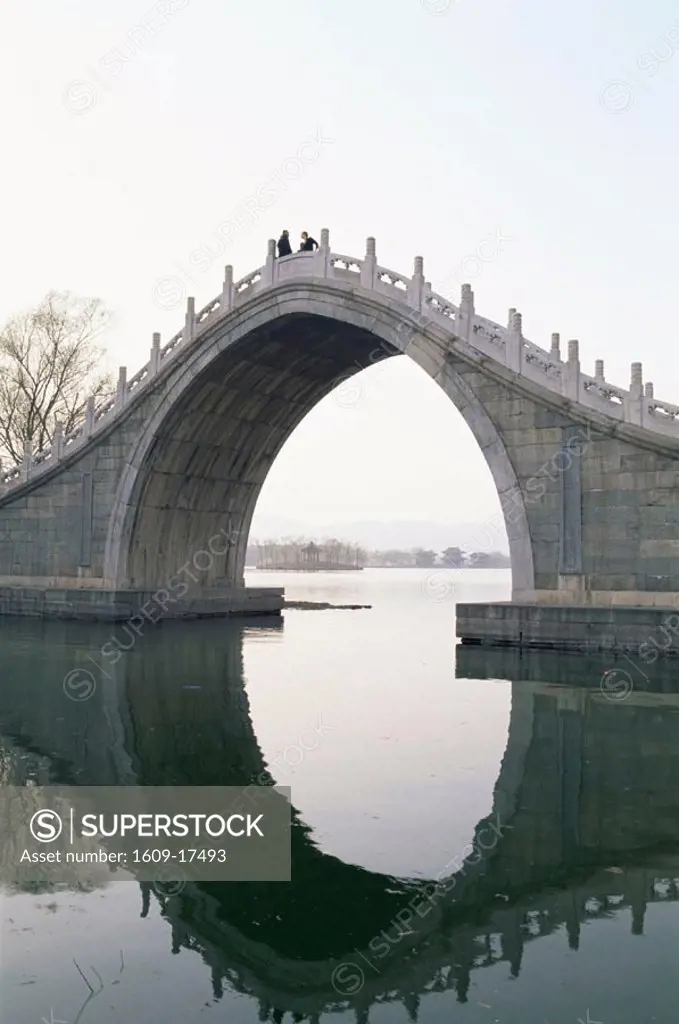 China, Beijing, Summer Palace, Arched Bridge on Kunming Lake