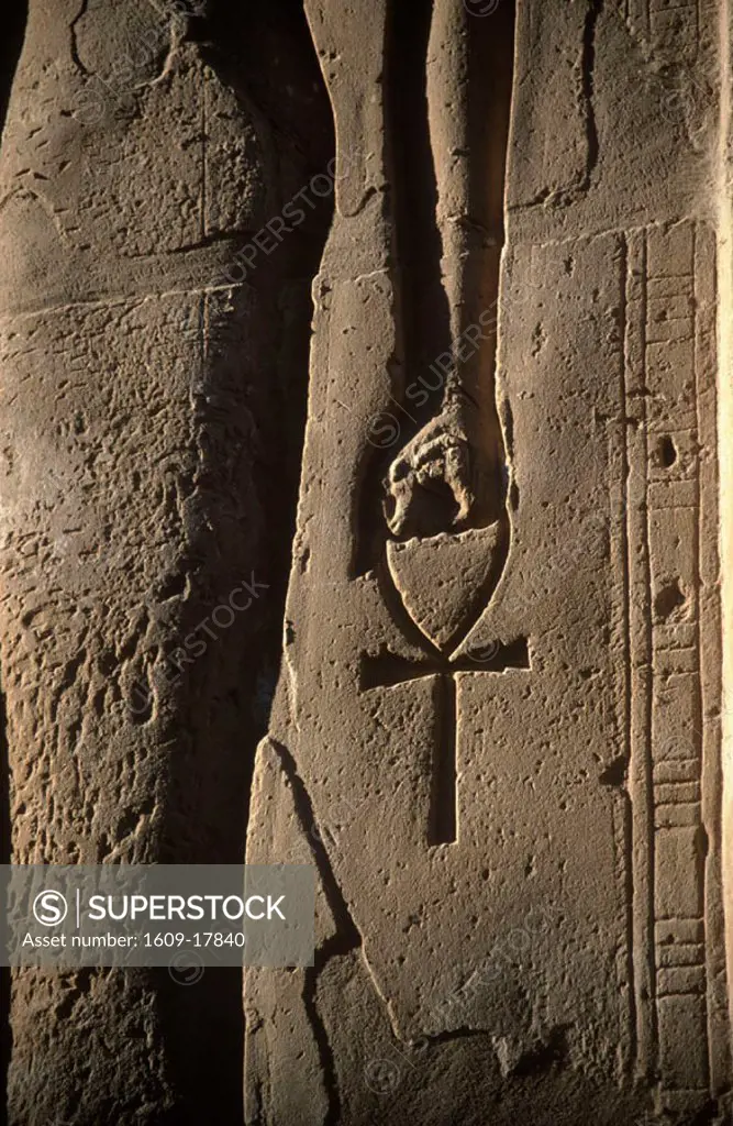 Ankh (Egyptian Cross), Luxor Temple, Luxor, Egypt