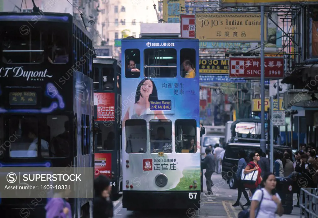 Tram, Wan Chai, Hong Kong Island, Hong Kong, China