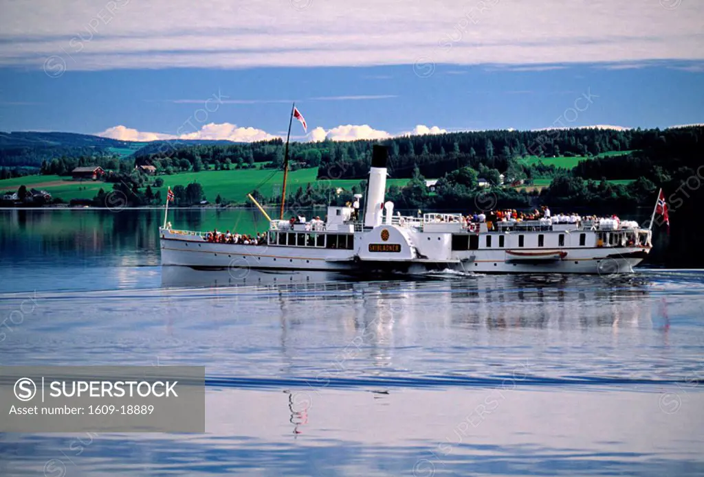 Old steam boat on Lake Mjosa, Hamar, Norway