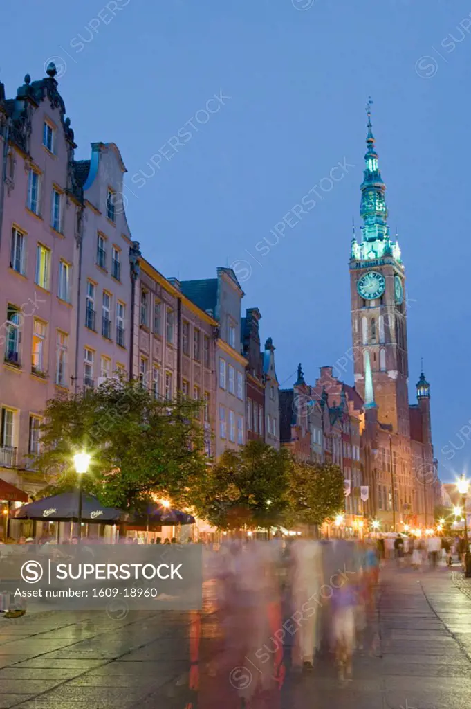 Town Hall and Dlugi Targ (Long market), Gdansk, Poland,