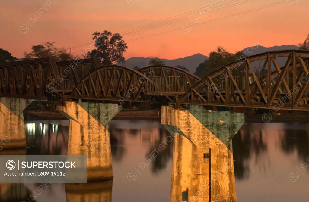 Bridge on the River Kwai over Mae Nam Khwae Noi, Kanchanaburi, Thailand