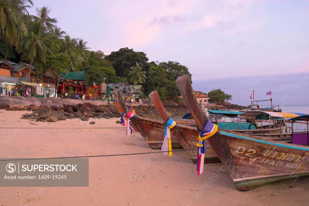 Traditional longtail boats, Ao Ton Sai (Ton Sai Bay), Ko Phi Phi, Thailand