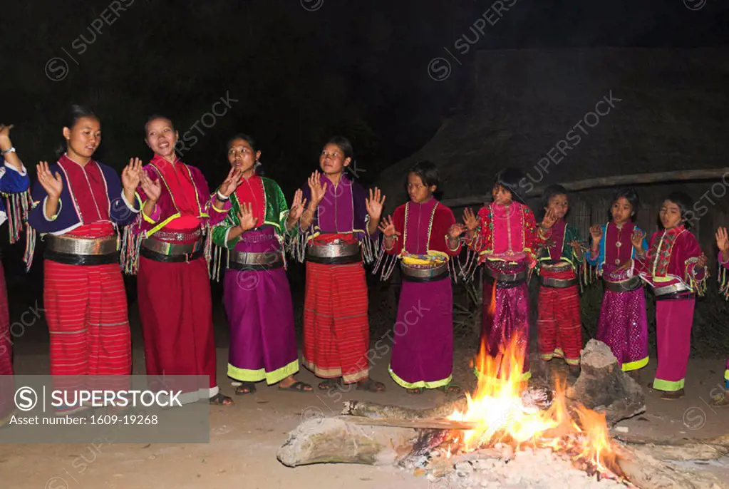 Traditional Dance, Ban Pang Hore (Palong tribe village), northeast of Chiang Mai, Northern Thailand