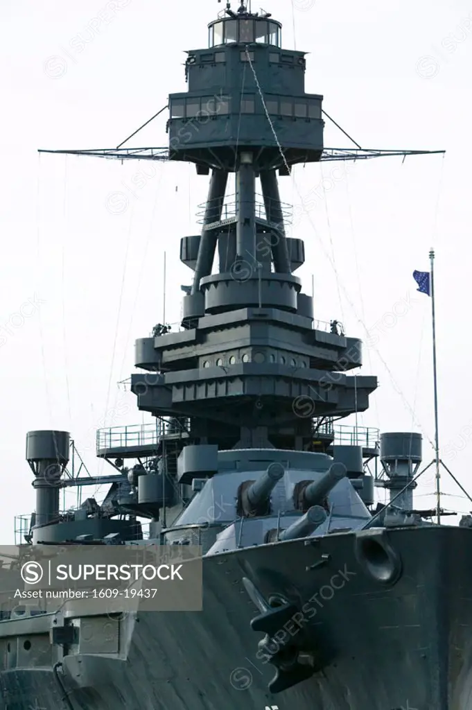 WW2 Era Battleship USS TEXAS, La Porte, Nr. Houston, Texas, USA
