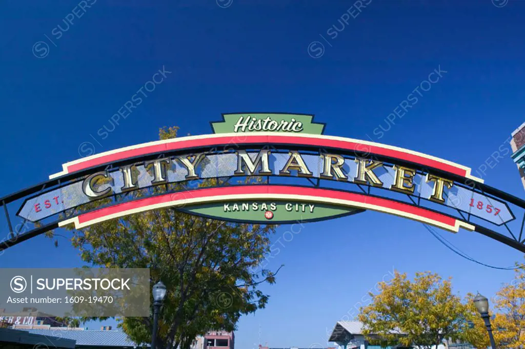 Entrance Sign, City Market, Kansas City, Missouri, USA