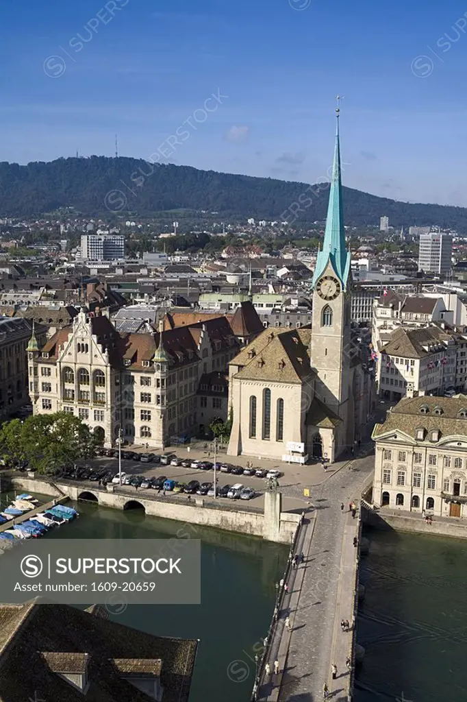 City Skyline & River Limmat, Zurich, Switzerland