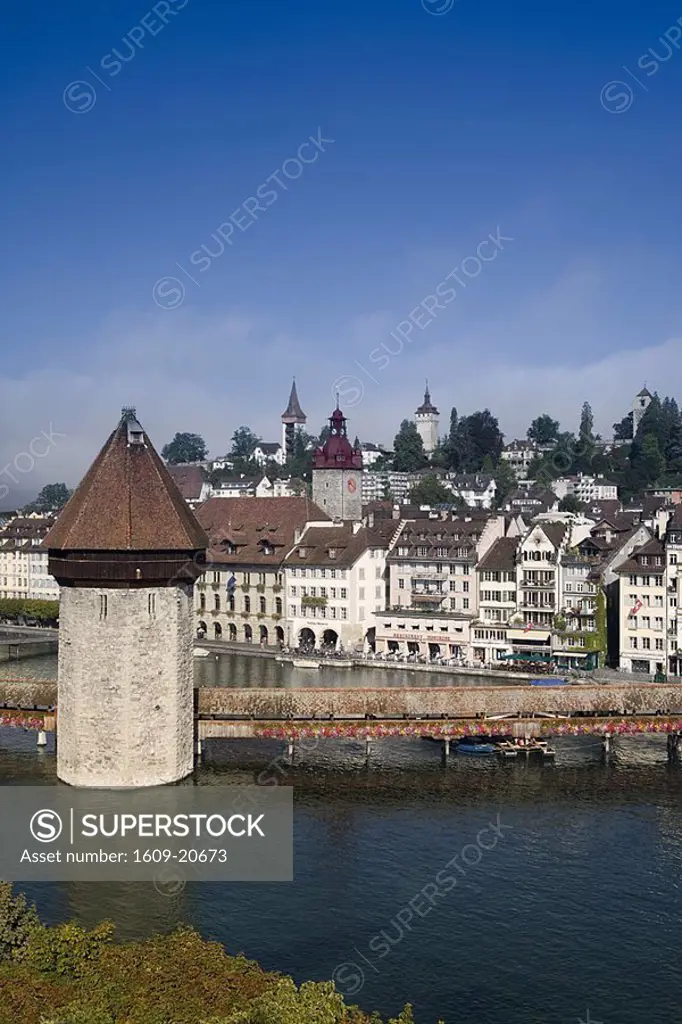 Wasserturm and Kapellbrucke, Luzern Lucerne, Switzerland