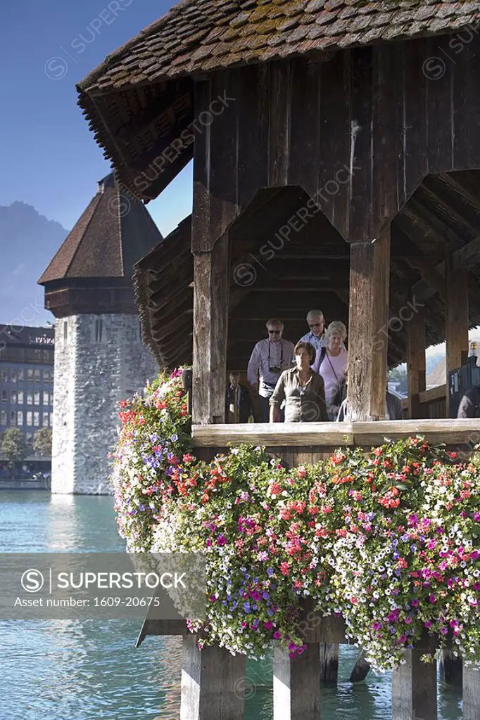 Wasserturm and Kapellbrucke, Luzern Lucerne, Switzerland
