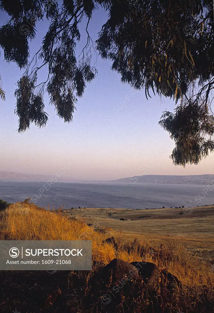 Sea of Galilee from Mt  of Beatitudes, Israel