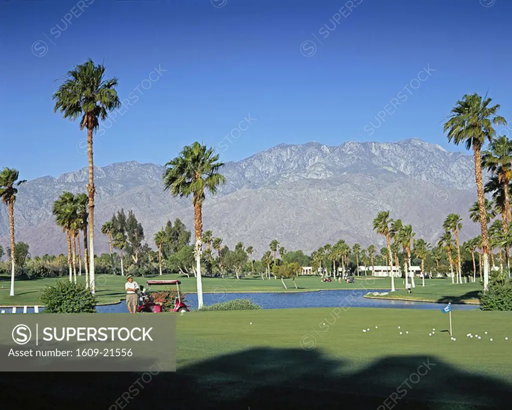 Golf course, Palm Springs, San Jacinto Mountains, California, USA