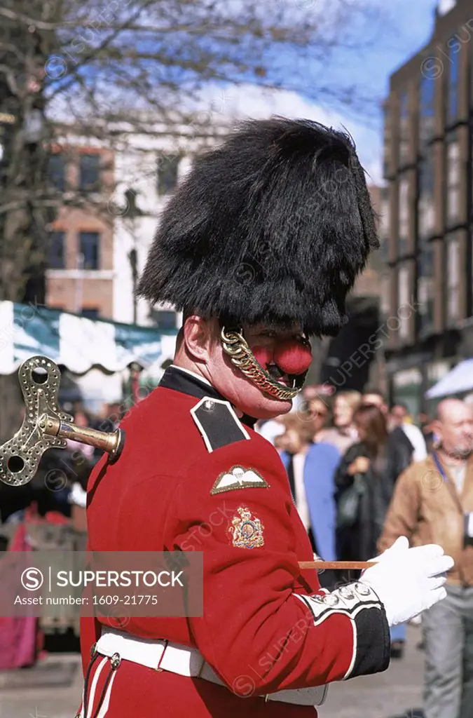 England,London,Covent Garden,Street Performer Dressed as a Guard