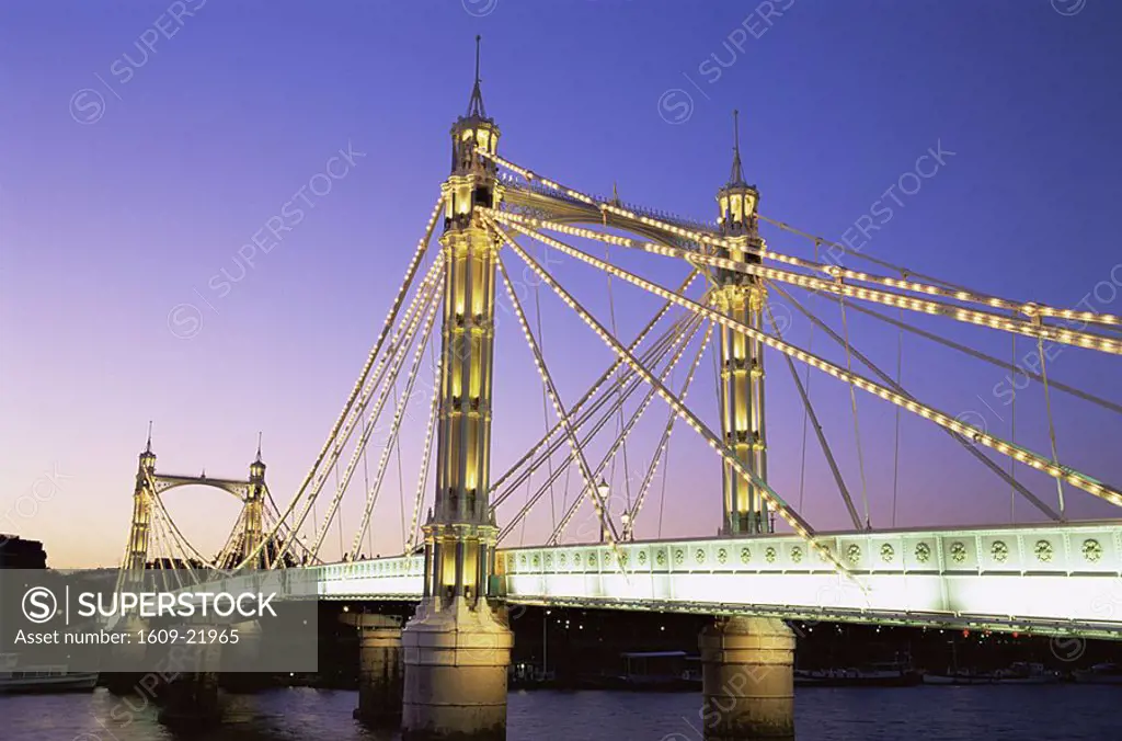 England, London, Chelsea, Albert Bridge