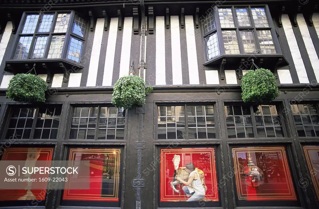 England, London, Liberty Department Store, Woman Window Dressing