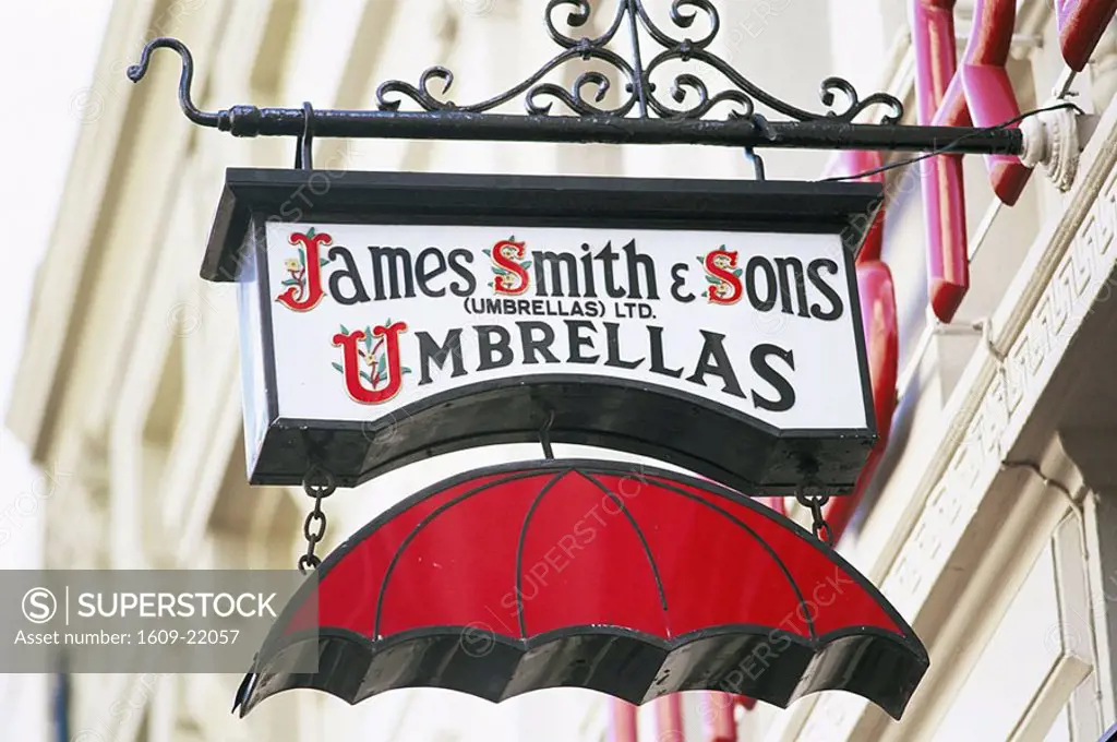 England, London, New Oxford Street, Umbrella Store Sign