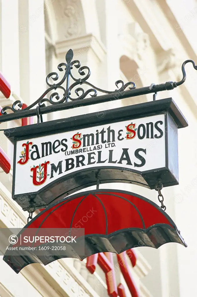 England, London, New Oxford Street, Umbrella Store Sign