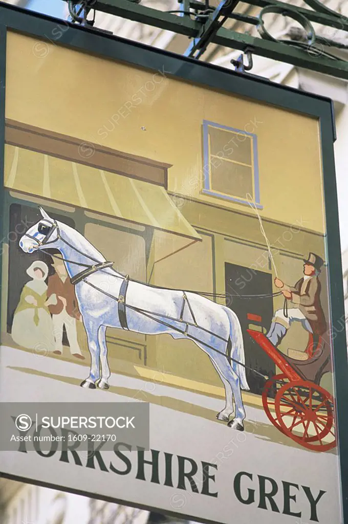 England, London, Yorkshire Grey Pub Sign