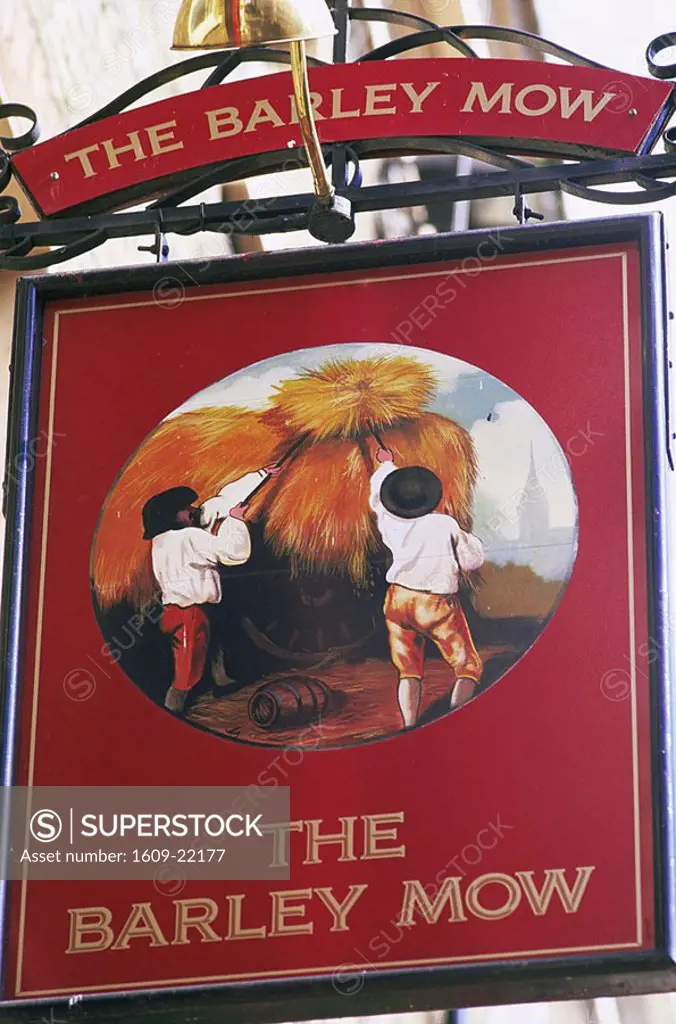 England, London, The Barley Mow Pub Sign